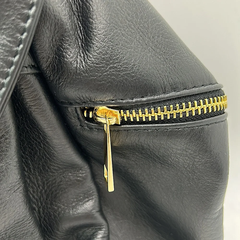 UNICA! Firenze NWT Luxurious Black Leather Backpack Bag ❤️❤️ - Picture 5 of 9